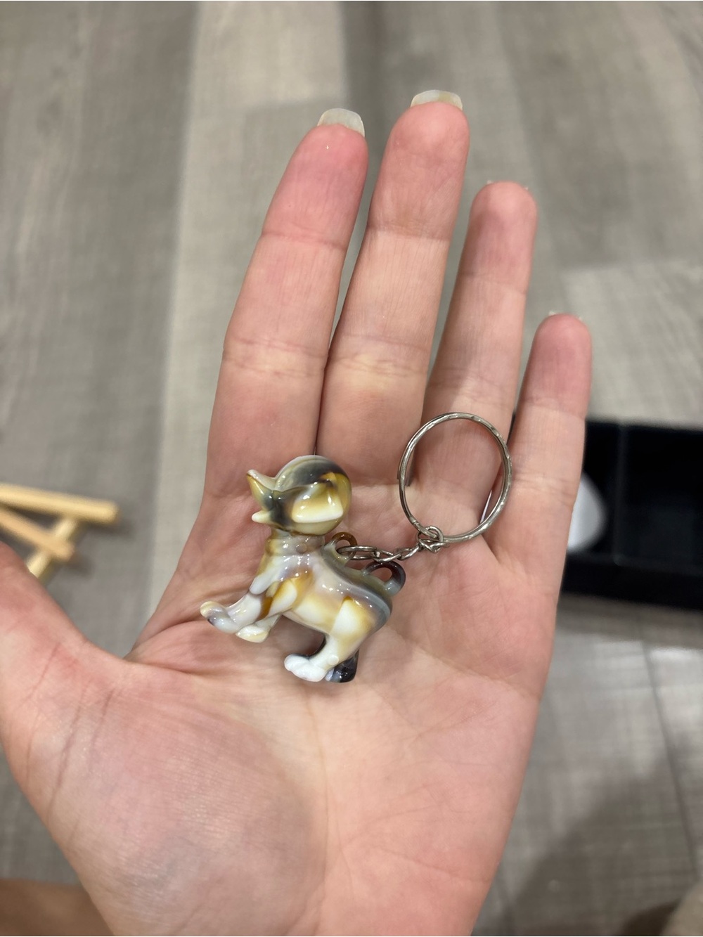 Hand crafted dog keychain from El Salvador